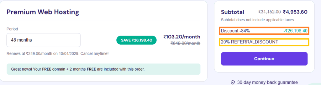 hostinge_checkout_page